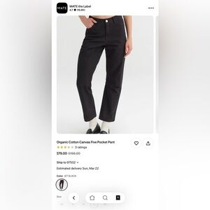 Mate the label brand - Black Pants L